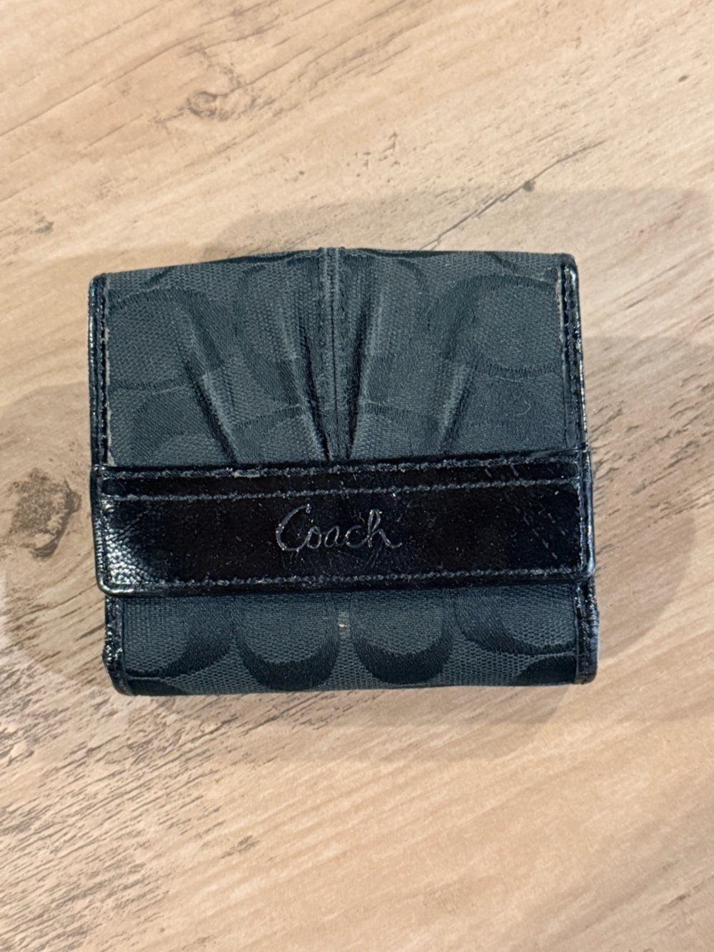 Coach Signature Jacquard Compact Wallet
